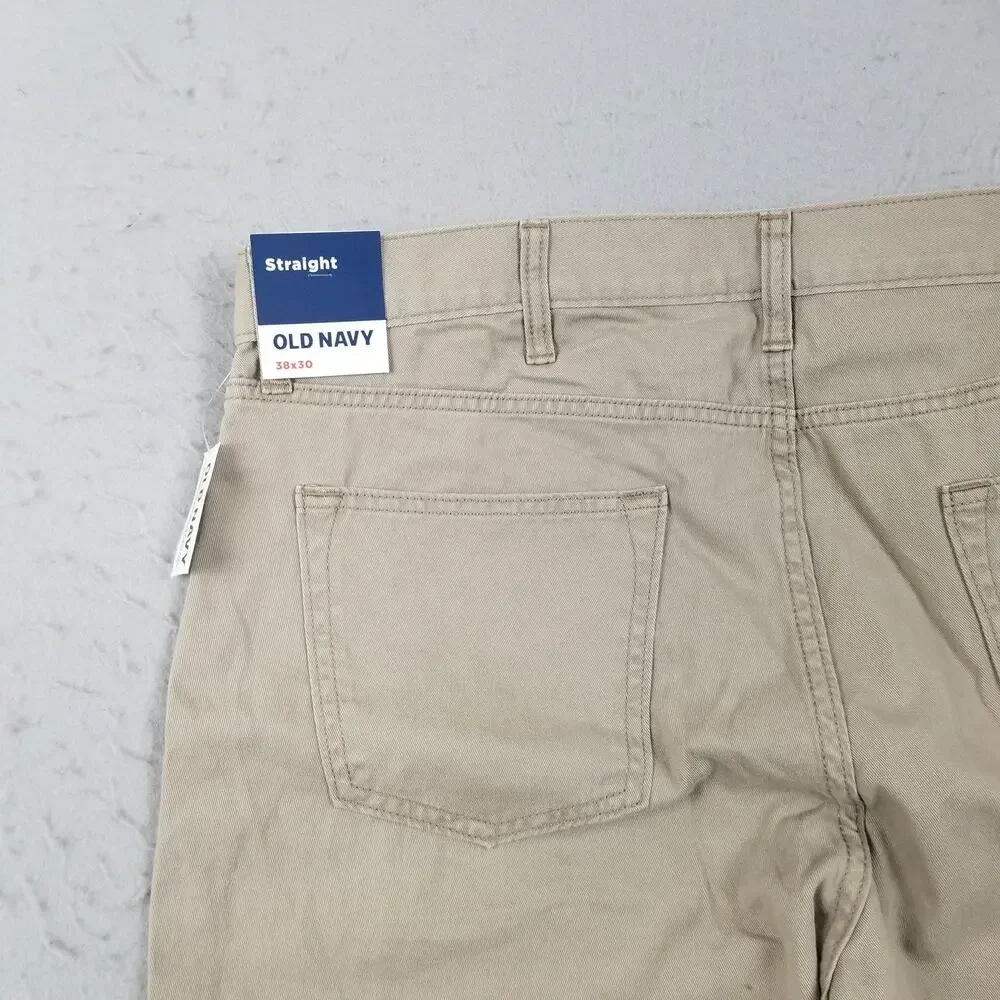 Old Navy Jeans Mens 38x30 Beige Straight Leg 100% Cotton Denim Casual Pants‎